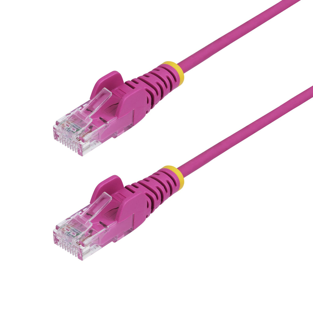 StarTech.com Câble Ethernet CAT6 Rose Fin de 2m, Sans Accroc, 100W PoE, UTP, LSZH, Fil de Cuivre Pur 28AWG, Cordon Patch Réseau RJ45 avec Serre-Câble, Contrôlé Fluke