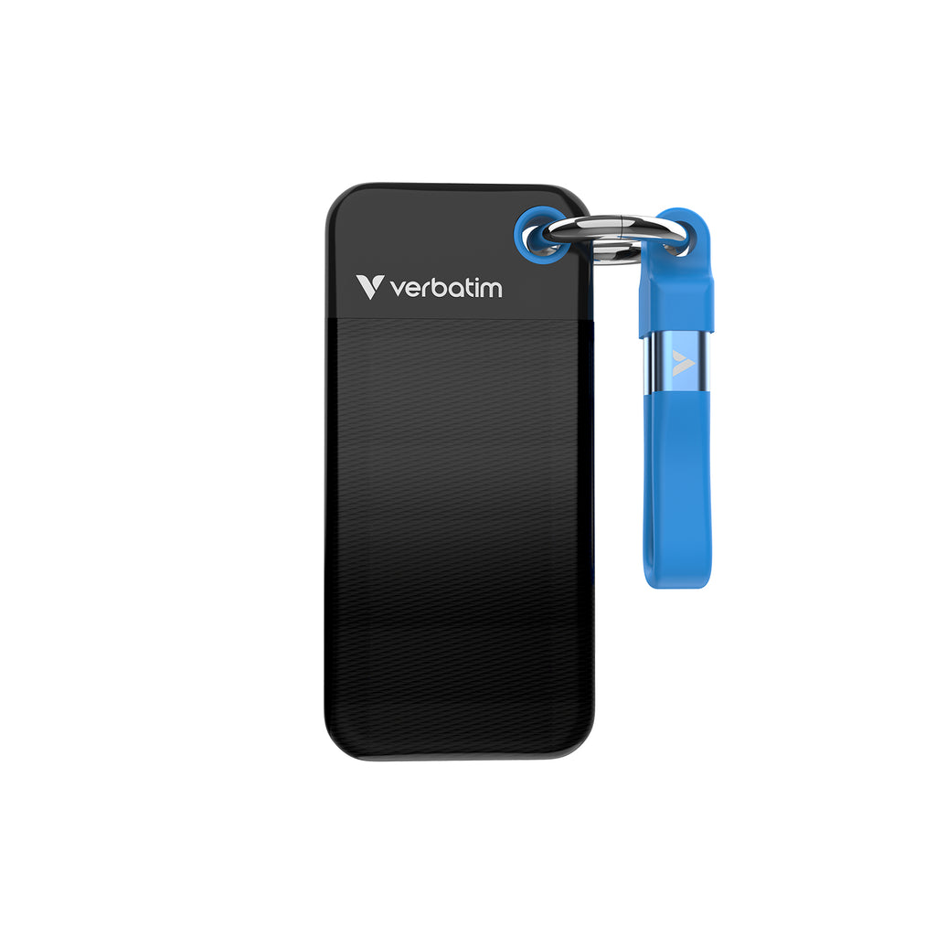 Verbatim Pocket SSD 2 To USB Type-C 3.2 Gen 2, Noir et Bleu
