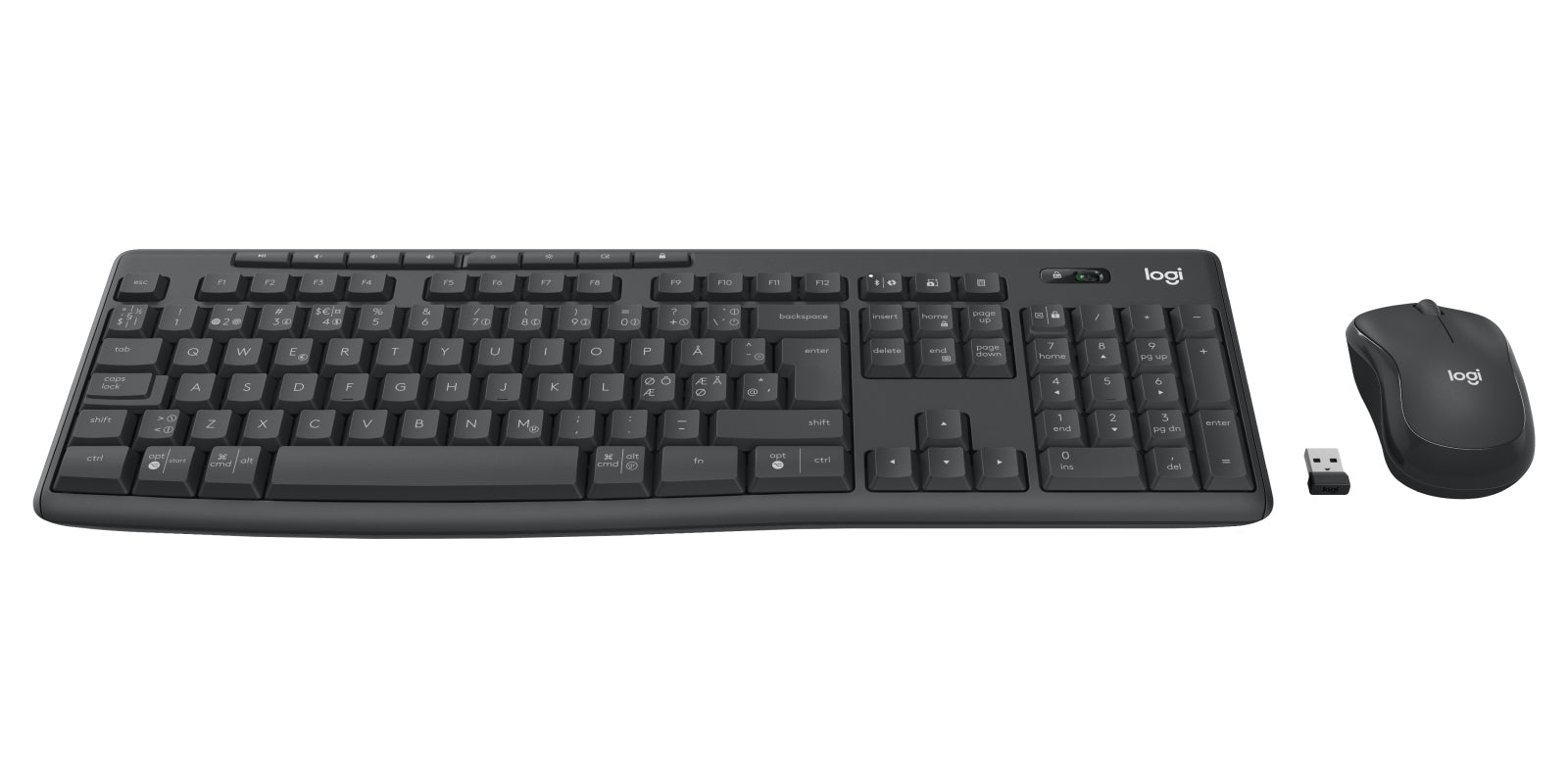 Logitech 920-012072 teclado Ratón incluido Oficina Bluetooth QWERTY Nórdico Grafito
