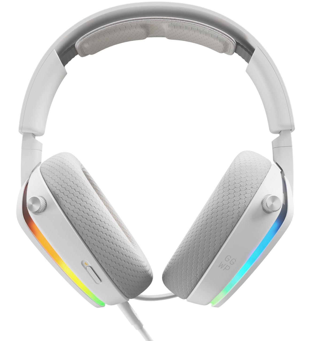 Glorious Gaming Glorious GHS Eternal RGB - Casque gaming stéréo RGB pour PC, PS5, PS4, Switch. Transducteurs inclinés sur mesures, micro détachable USB-C haute-clarté ajustable. Résistant, confort longue durée. Blanc