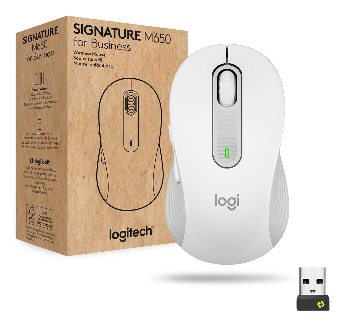 Logitech Signature M650 for Business Trådløs Hvid