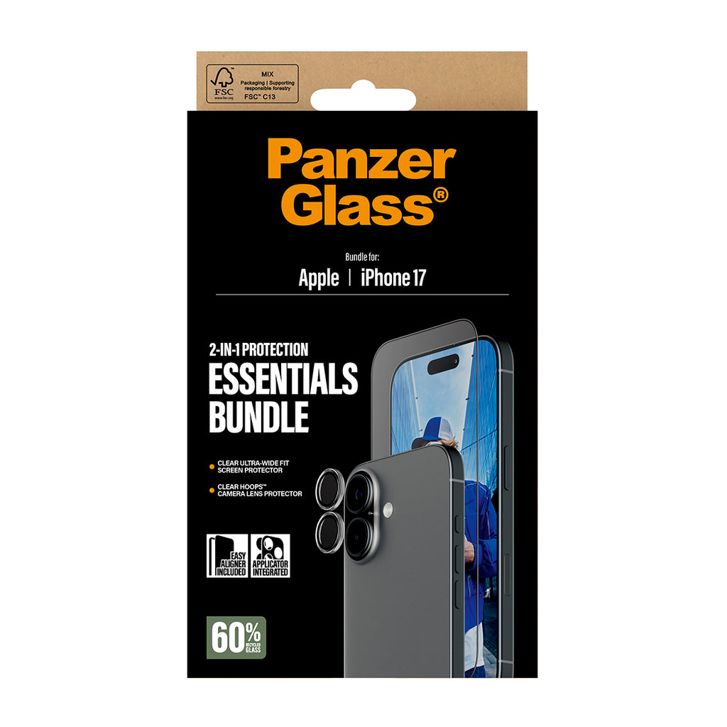PanzerGlass PanzerGlass ® 2-in-1 Essentials Bundle iPhone 17 Protection d'écran transparent Apple 1 pièce(s)