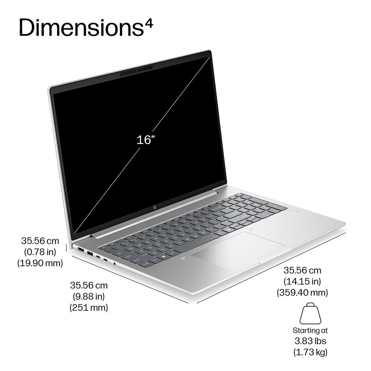 HP ProBook 4 G2a 16 AI AMD Ryzen 5 230 16inch WUXGA AG LED UWVA UMA Webcam 16GB DDR5 512GB SSD be+BT 3C Batt FPS W11P 1Y