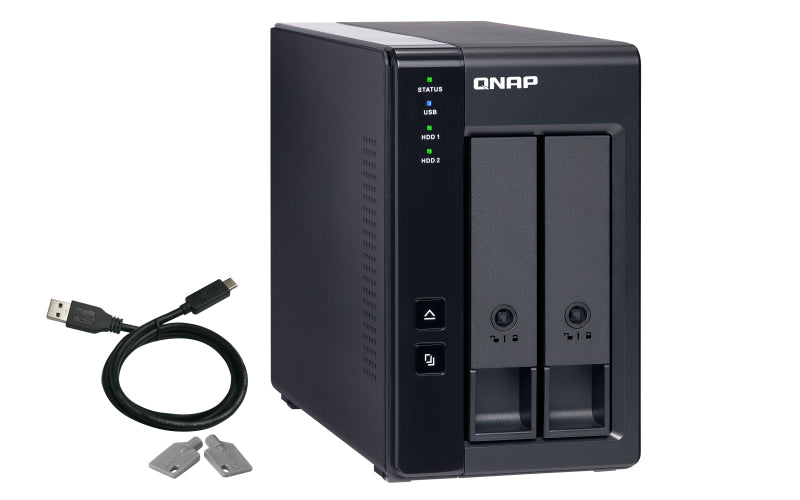QNAP TR-002 Boîtier de Stockage RAID pour Disques Durs et SSD 2,5/3,5 pouces, Noir