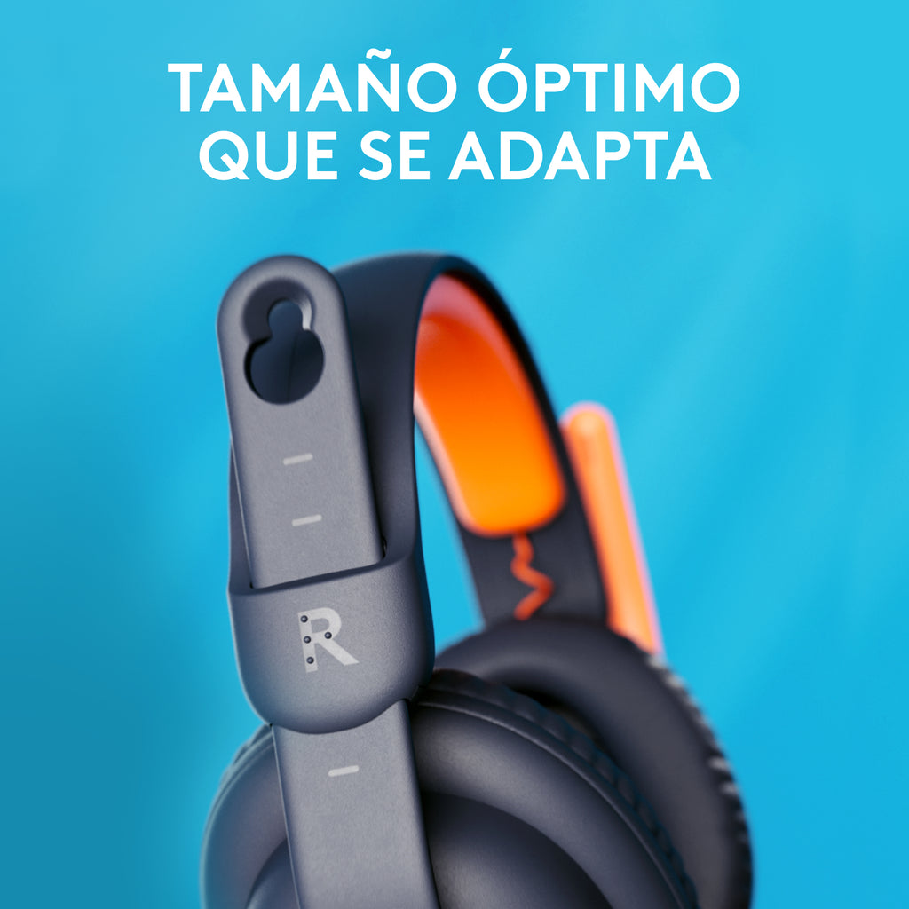 Logitech Zone Learn Casque Filaire Supra-Auriculaire pour Apprenants, USB-C, Noir et Orange