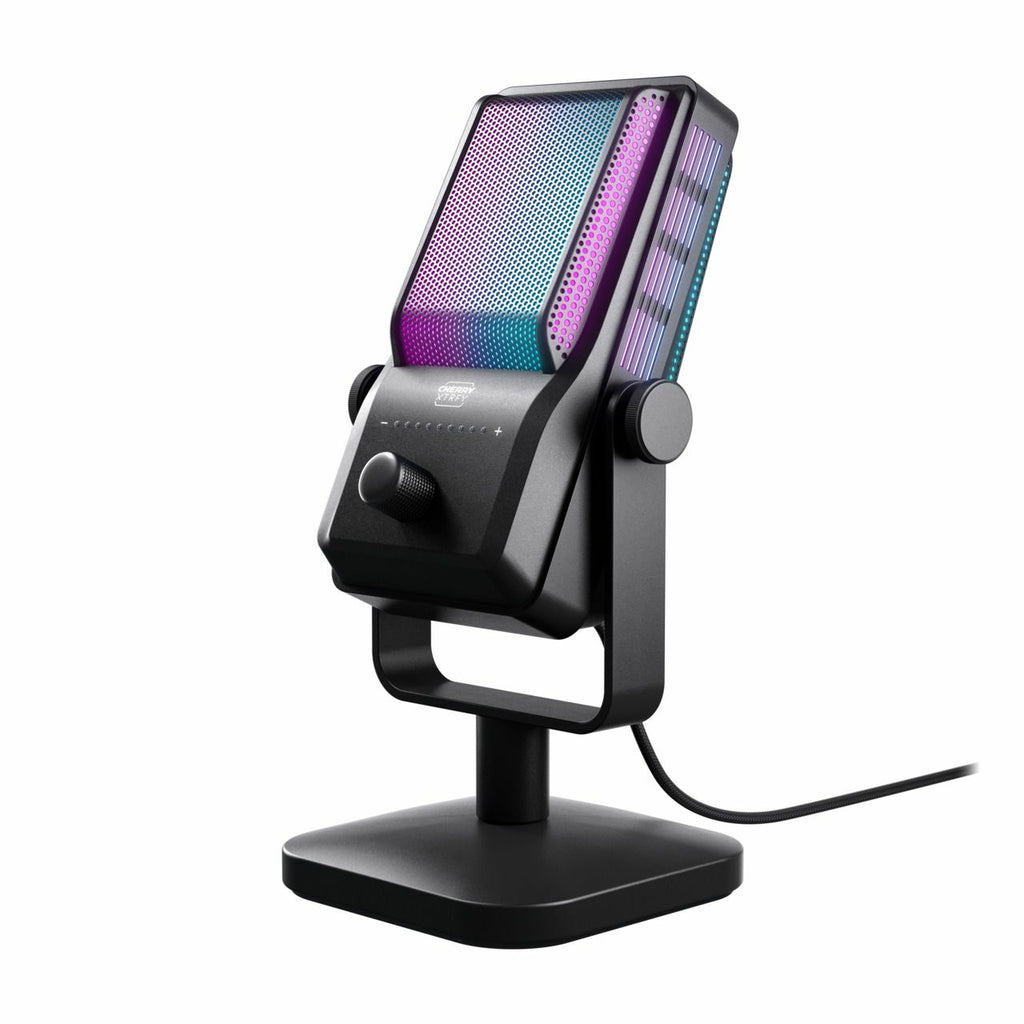 Microphone de Table USB Ngale R Noir avec Éclairage RGB