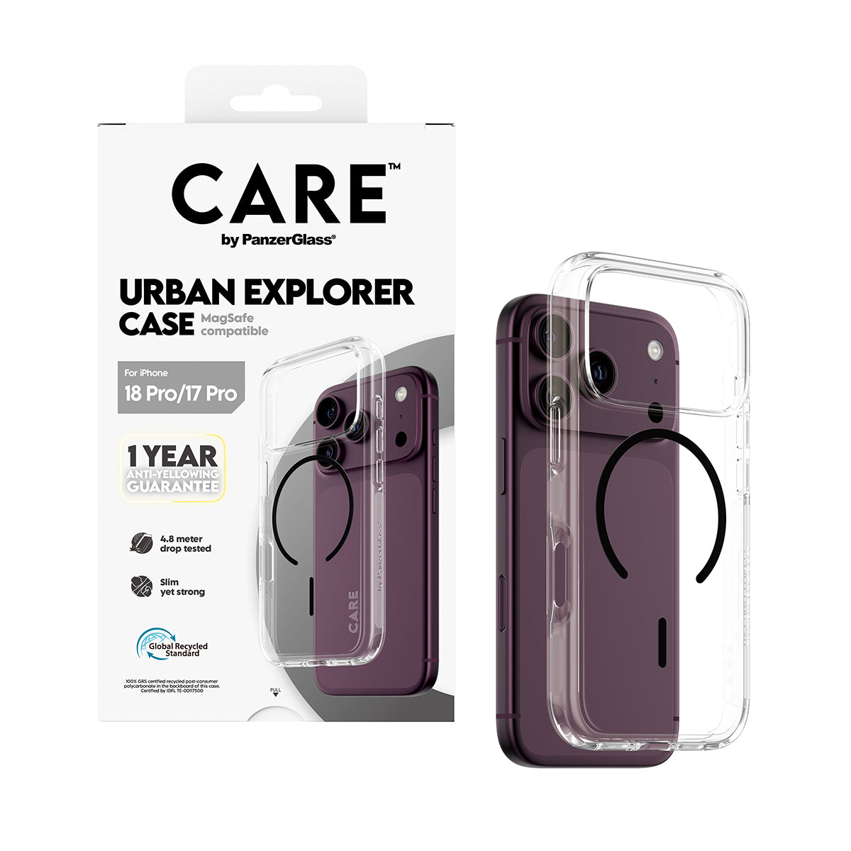 PanzerGlass CARE™ by ® Urban Explorer Case Transparent w. Black MagSafe iPhone 2026 Pro | 17 Pro coque de protection pou