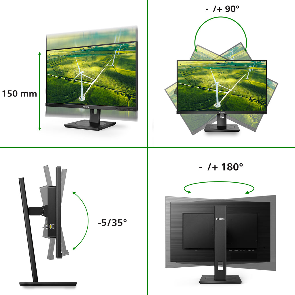 Philips 242B1G/00 écran plat de PC 60,5 cm (23.8") 1920 x 1080 pixels Full HD LED Noir