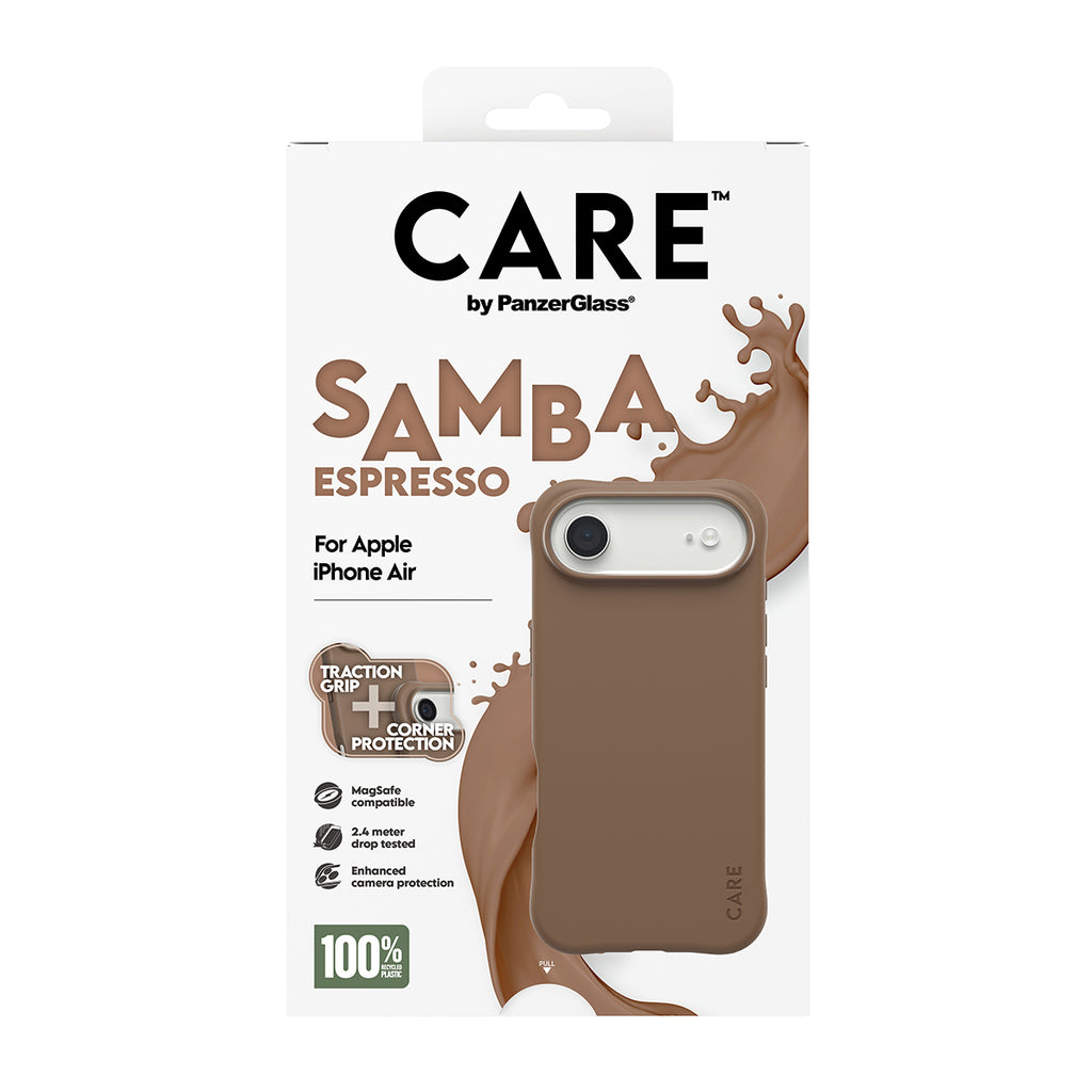 PanzerGlass CARE™ by ® Samba Case Espresso w. MagSafe iPhone Air coque de protection pour téléphones portables Housse Marron