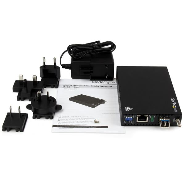 StarTech.com Convertisseur de Média Fibre Optique Gigabit Ethernet Monomode LC 10 km