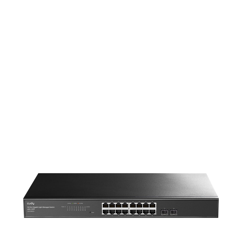Cudy 16-Port Gigabit Cloud Easy-Managed Switch with 2 SFP, GS1016ES2 1.0 Géré L2 Gigabit Ethernet (10/100/1000) Noir