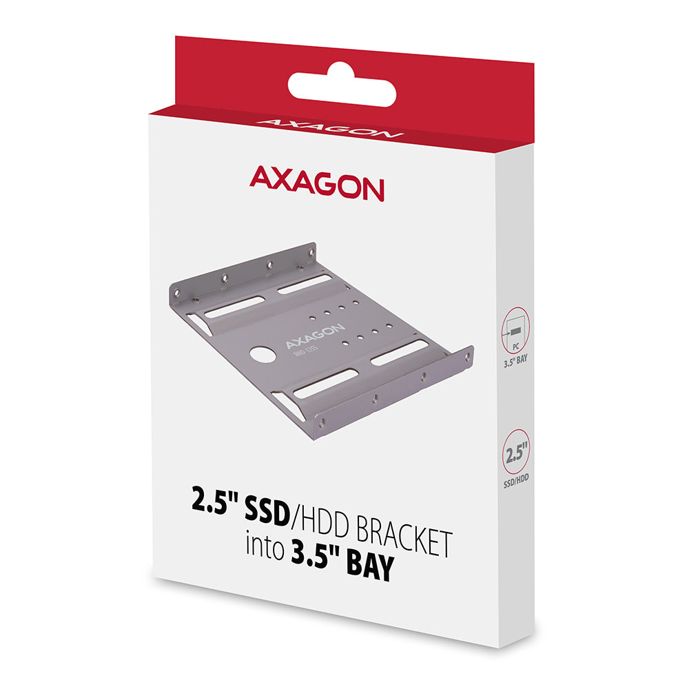 Axagon RHD-125B Halterahmen für 1x 2.5\" im 3.5\" Slot - grau Gris Métal - vue 8