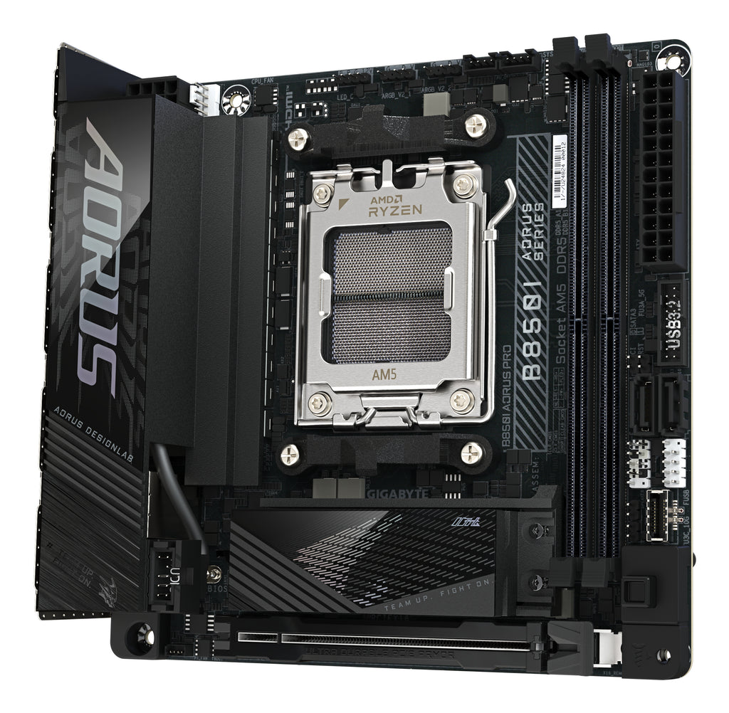 GIGABYTE B850I AORUS PRO Carte Mère - Processeurs AMD Ryzen Série 9000, VRM numérique 8+2+1 phases, jusqu'à 8400MHz DDR5 (OC), 1xPCIe 5.0 + 1xPCIe 4.0 M.2, 2.5LAN, WIFI 7, USB 3.2 Gen 2