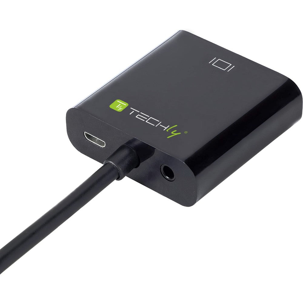 Techly HDMI - VGA+3.5mm+Micro USB B M/F 0,15 m Noir - vue 4