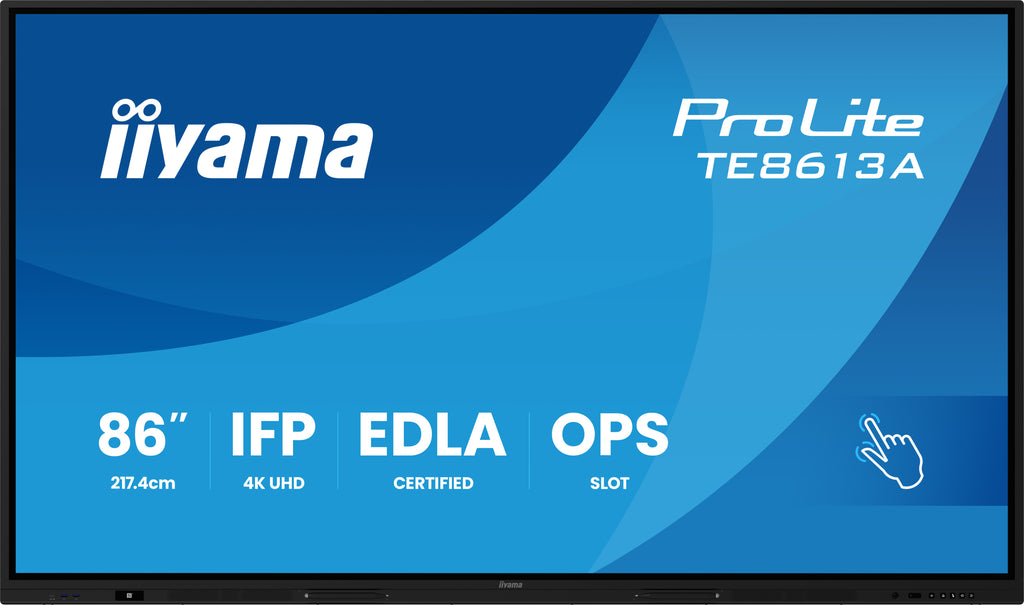 Écran Interactif IFP 86iWIDE 4K UHD 3840 x 2160, Tactile IR PureTouch 40 Points, Certifié Google EDLA