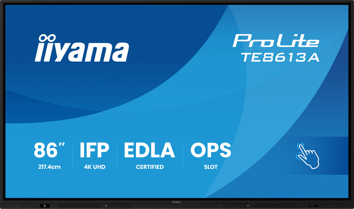 Écran Interactif IFP 86iWIDE 4K UHD 3840 x 2160, Tactile IR PureTouch 40 Points, Certifié Google EDLA