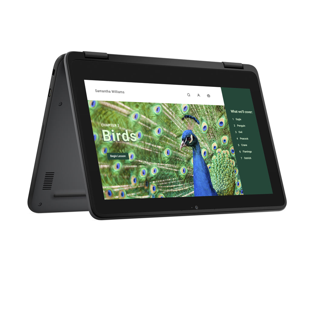 DELL Chromebook 3120 2-in-1, Intel N100, 11.6" Écran Tactile HD, 4 Go LPDDR5, 64 Go eMMC, Wi-Fi 6, ChromeOS, Noir