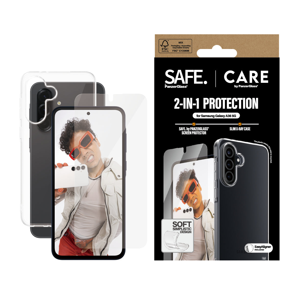 PanzerGlass PanzerGlass CARE™ by ® 2-in-1 Bundle Samsung Galaxy A36 5G Protection d'écran transparent 1 pièce(s)