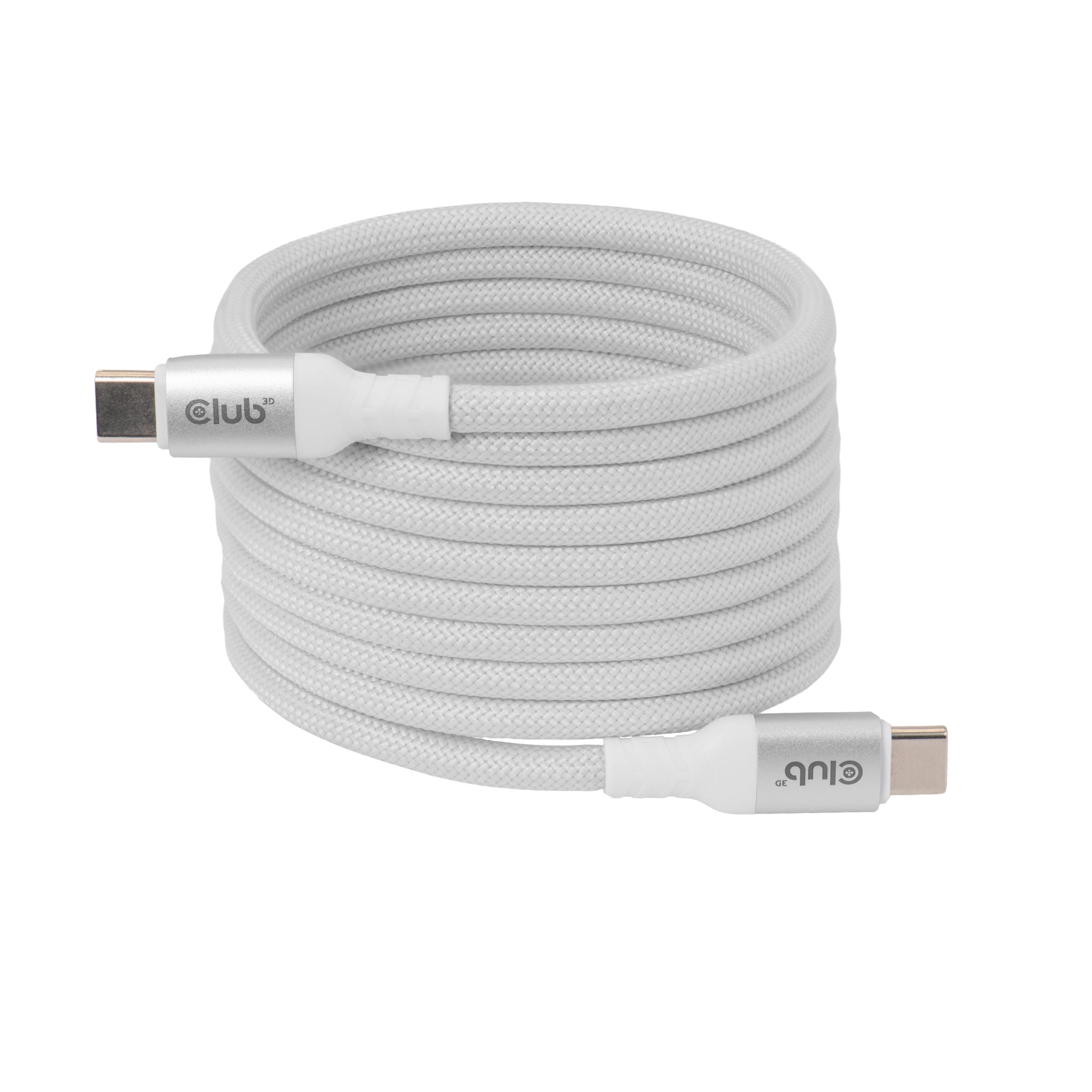 CLUB3D CLUB 3D USB-C Magnetic-Coil Cable White câble USB 2 m USB C 0,48 Gbit/s 240 W Blanc