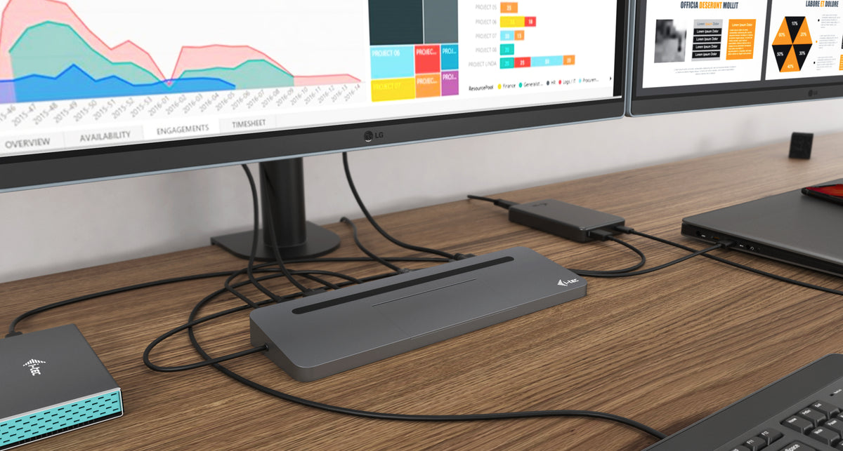 i-tec Station d'accueil USB-C Ergonomique Métallique 4K Triple Affichage et Power Delivery 85W