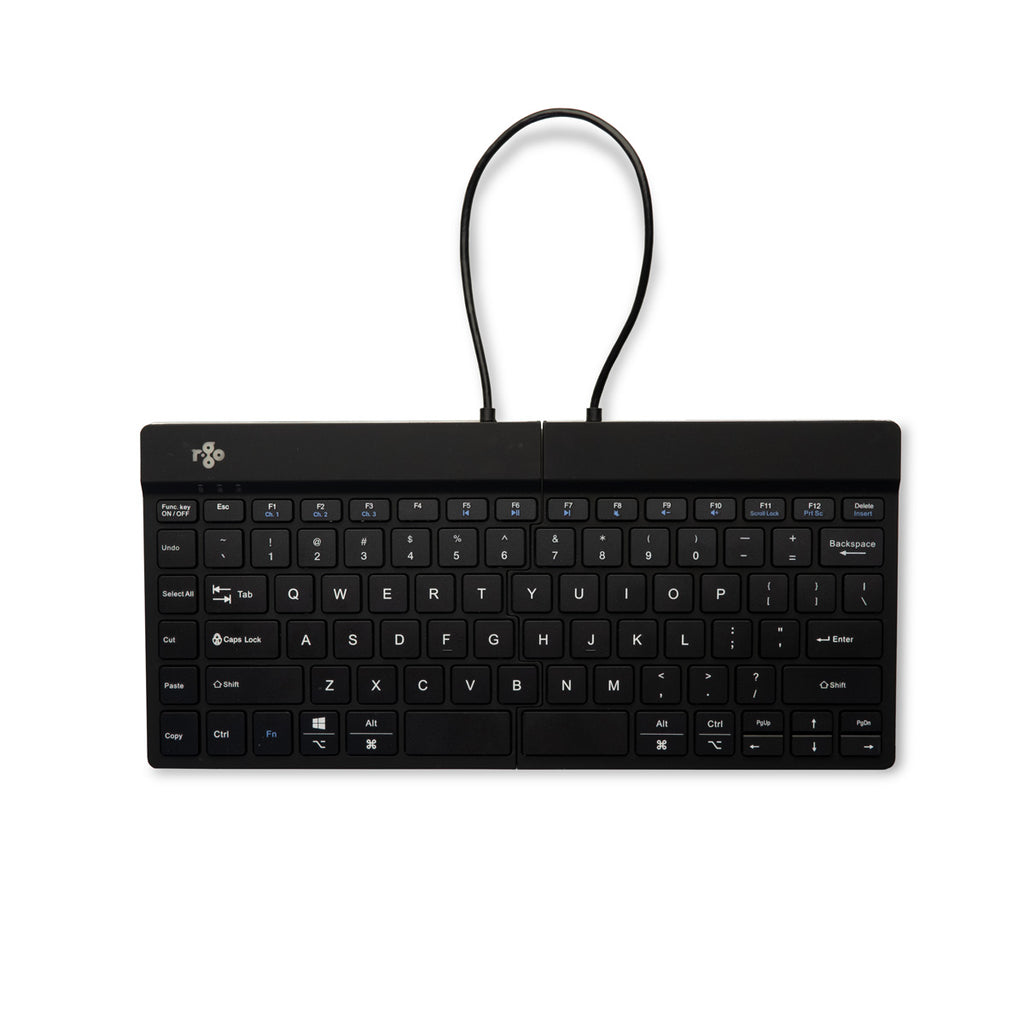R-Go Tools Clavier ergonomique R-Go Split Break avec logiciel de pause, clavier ergonomique divisé, QWERTY (US), bluetooth, noir