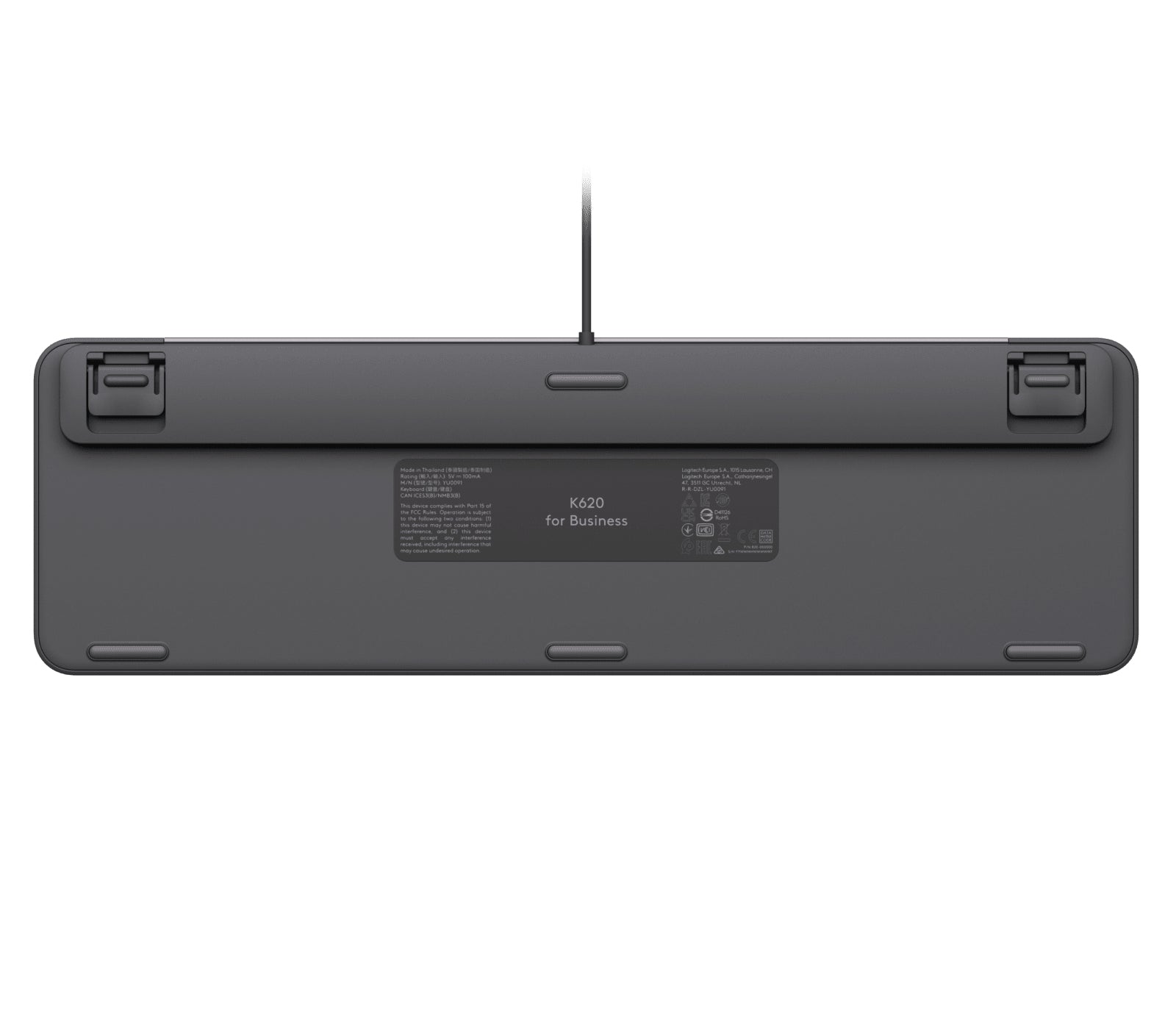 Logitech Signature Slim Wired K620 For Business teclado Universal USB QWERTY Nórdico Grafito