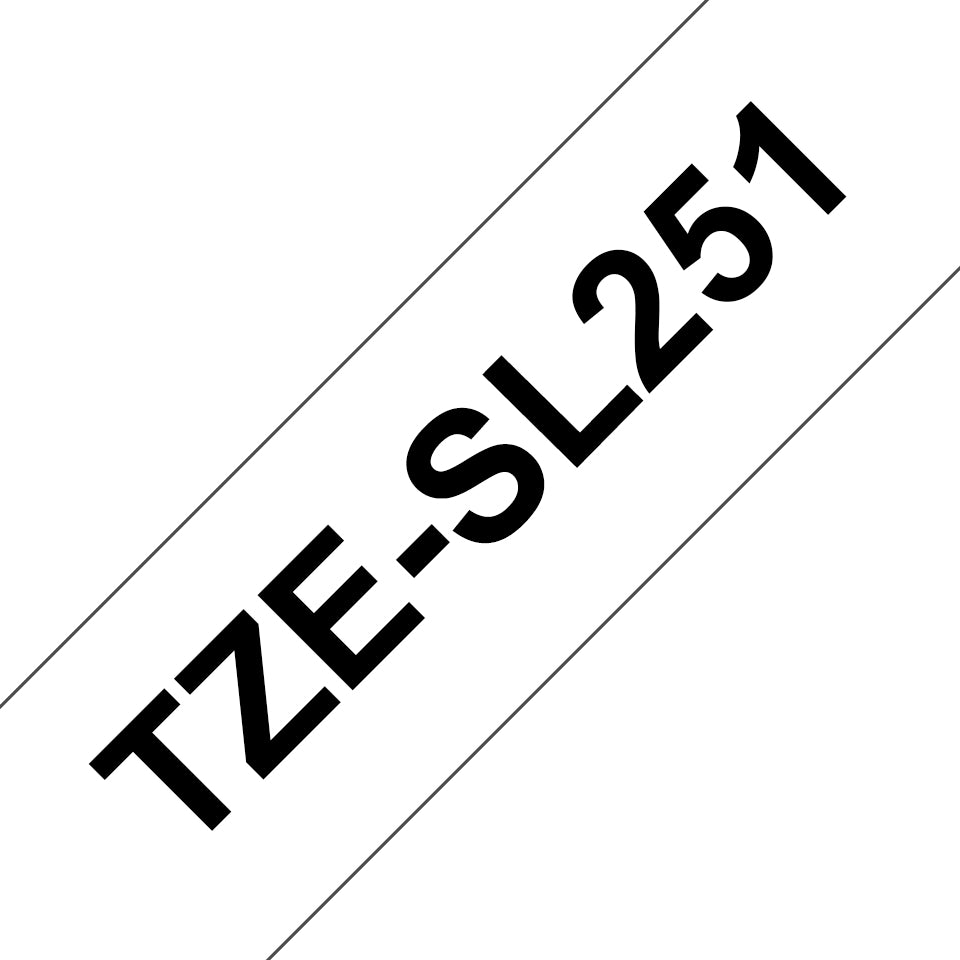 Ruban d'étiquette TZESL251 Noir sur Blanc, 24 mm