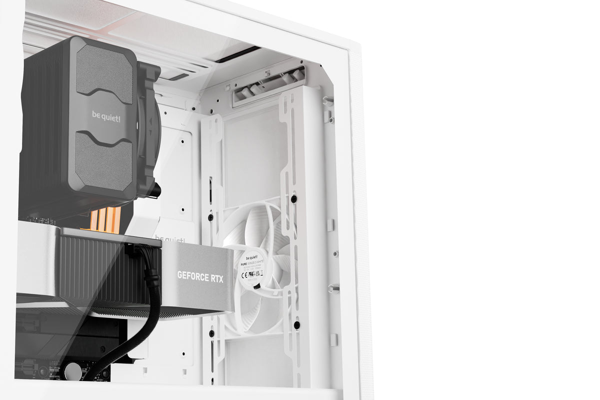 be quiet! Pure Base 501 Blanc | Boîtier PC vitré, Mini ATX / Micro ATX / ATX, 2 ventilateurs Pure Wings 3 140 mm PWM