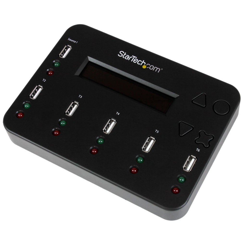 StarTech.com Duplicateur et Effaceur Autonome de 1 à 5 Clés USB USBDUP15, 1,5 Go/min, Affichage LCD