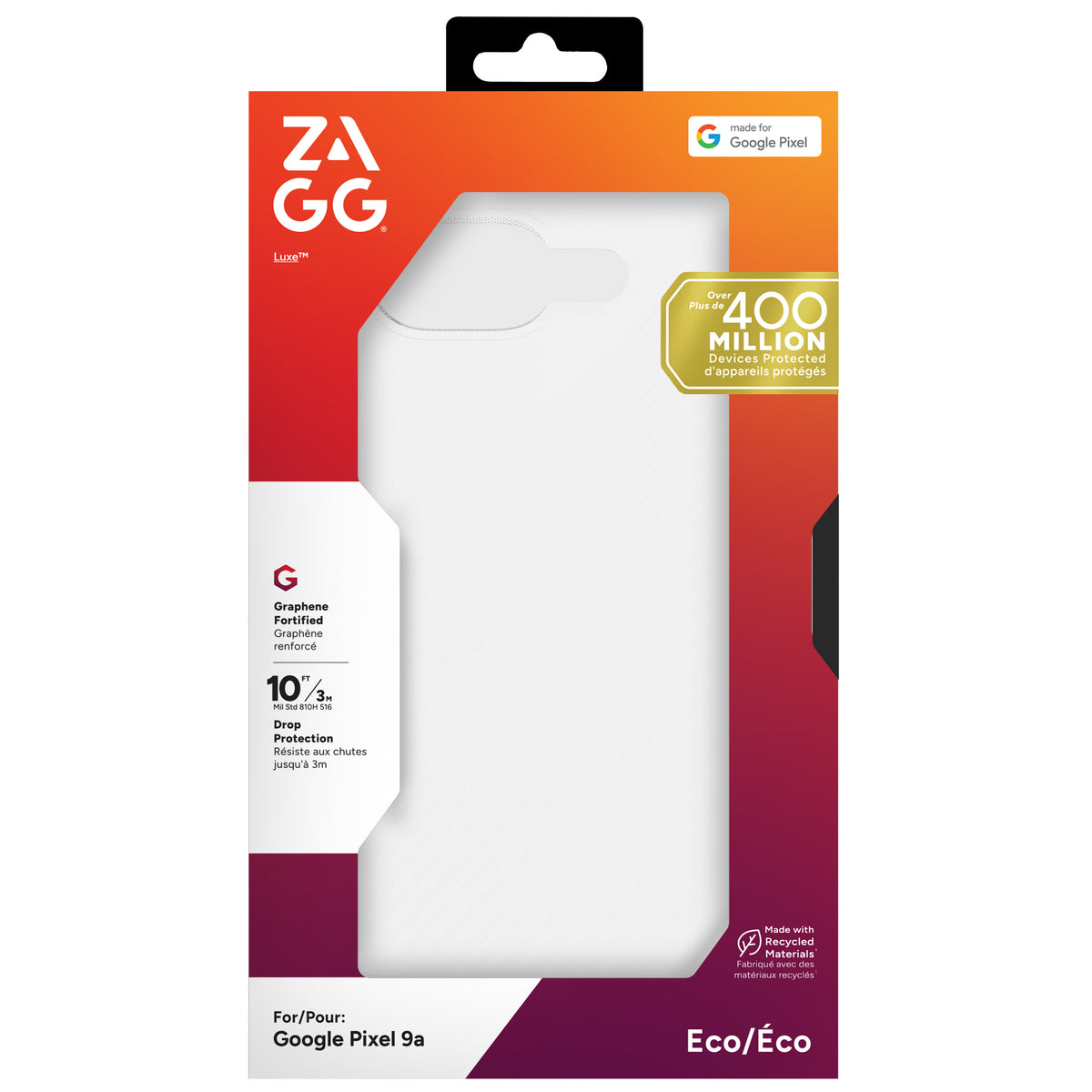 ZAGG Luxe Coque de Protection Transparente pour Google Pixel 9a 6.3"