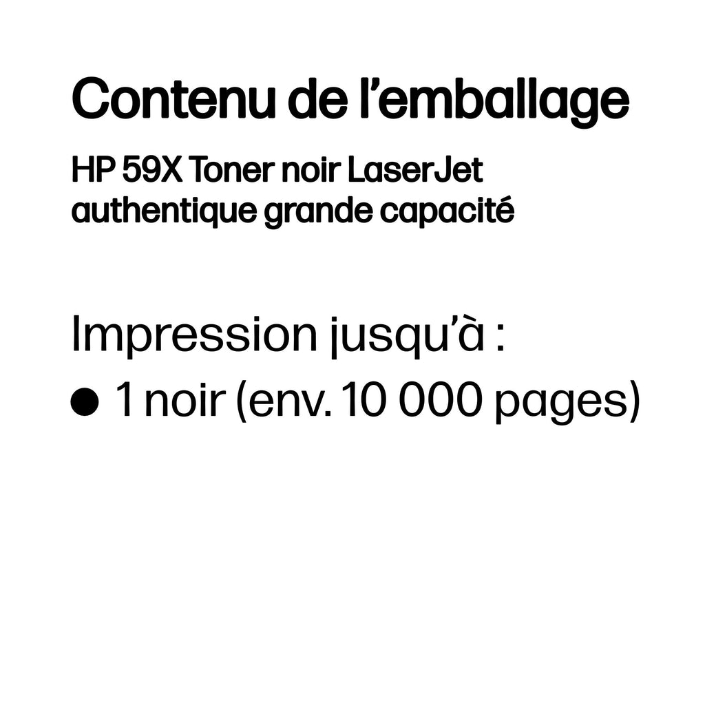 HP 59X Toner noir LaserJet authentique grande capacité
