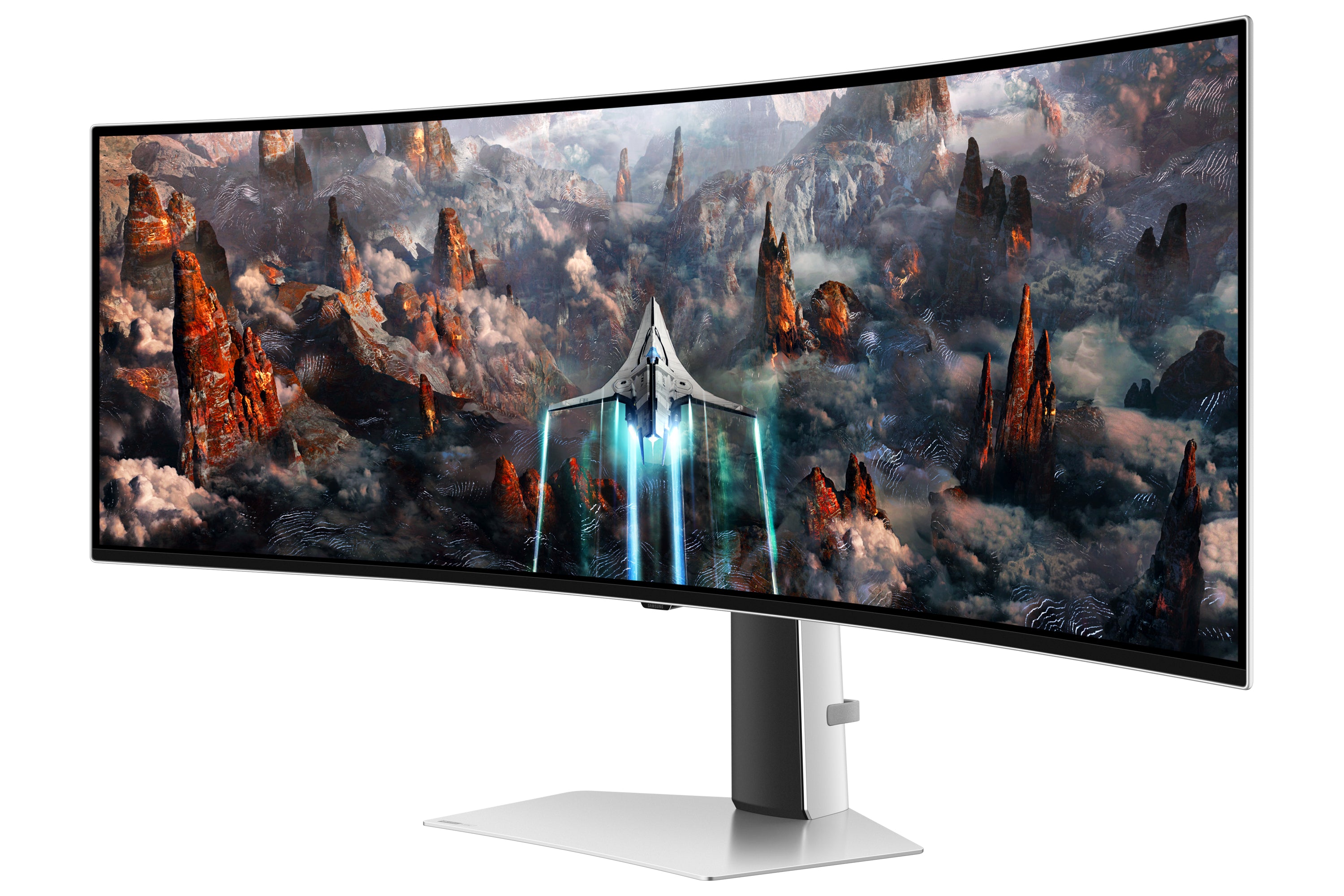 Samsung Samsung G93SC écran plat de PC 124,5 cm (49") 5120 x 1440 pixels Dual QHD OLED Argent