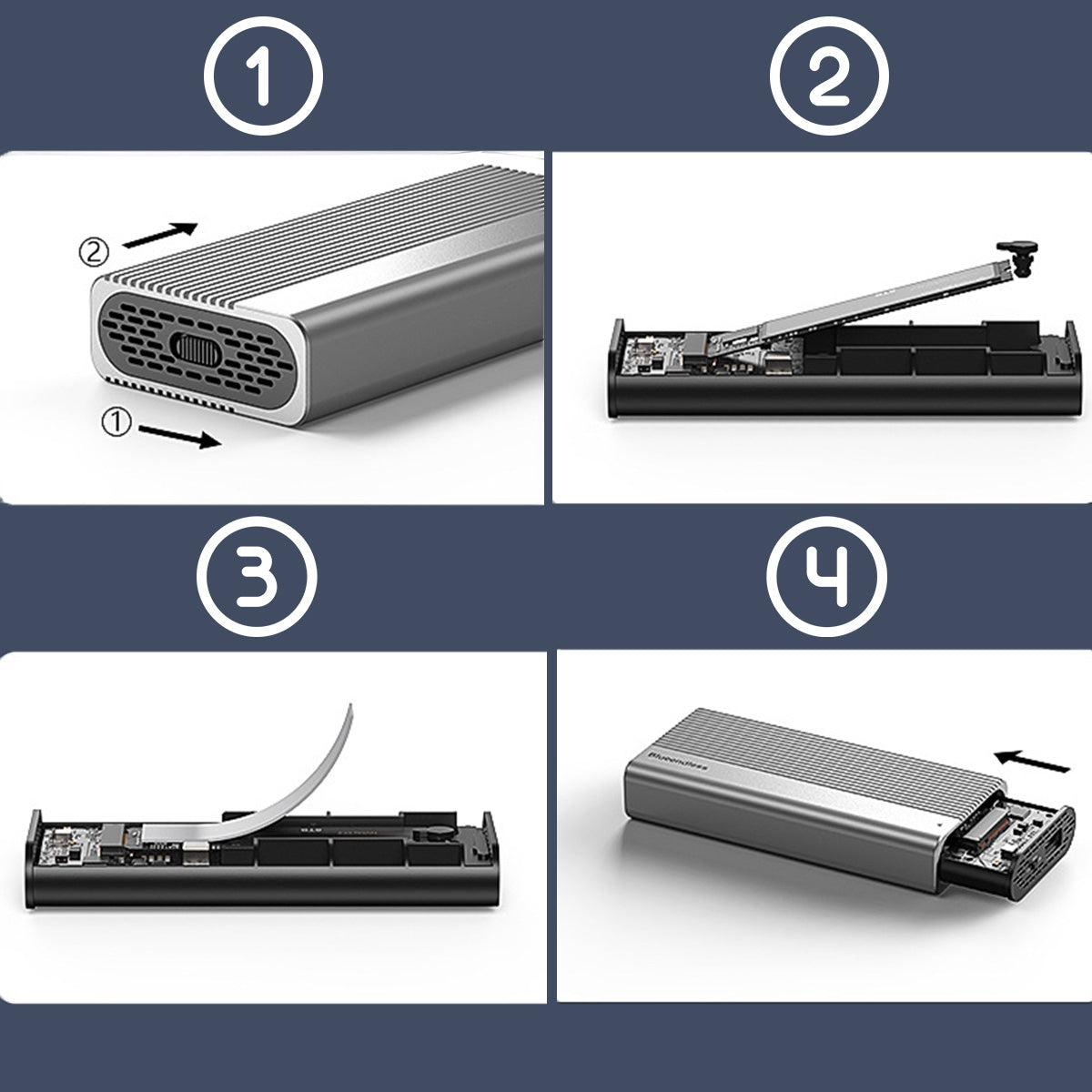 Boîtier SSD M.2 NVMe PCIe USB-C 4.0, emplacement pour disque M.2 Thunderbolt 4, 40 Go, Zenwire M280U4C