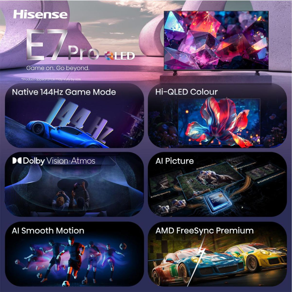 Hisense 55E7S PRO 139,7 cm (55") 4K Ultra HD Smart TV Wifi Noir