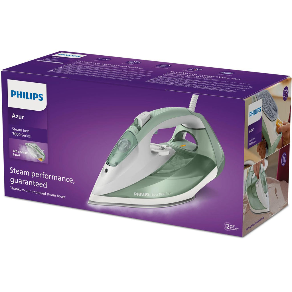 Philips 7000 series DST7012/70 fer à repasser Fer à vapeur Semelle SteamGlide Plus 2600 W Vert, Gris