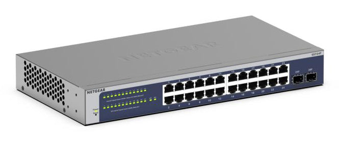NETGEAR GS724T Géré L2+/L3 Gigabit Ethernet (10/100/1000) 1U Bleu, Gris