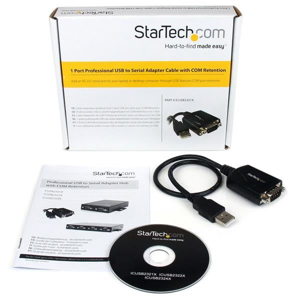StarTech.com Adaptateur USB vers Série DB9 RS232, 30 cm, Mémorisation de Port COM