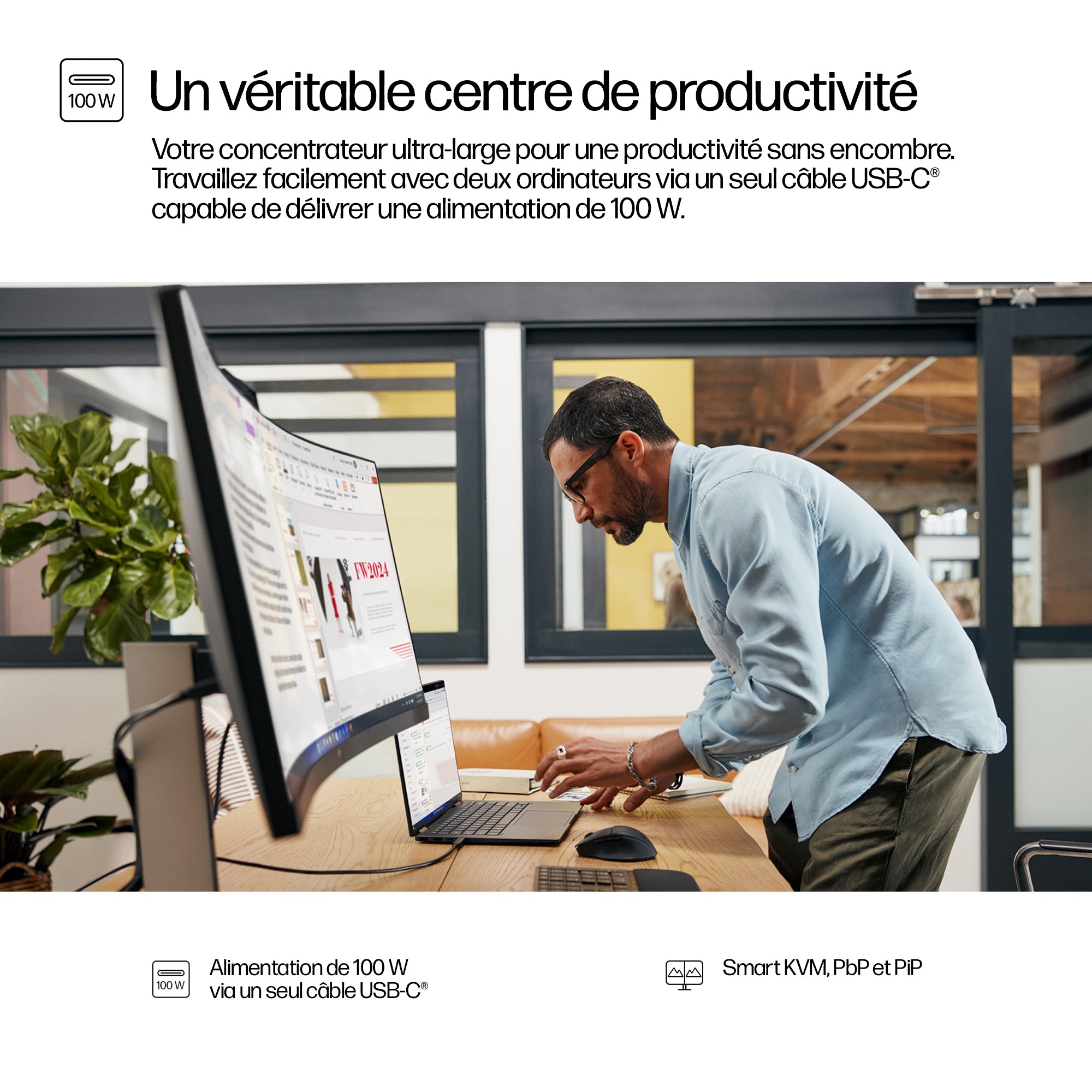 HP Series 5 Pro Écran pour visioconférence WQHD USB-C 34 pouces – 534pm