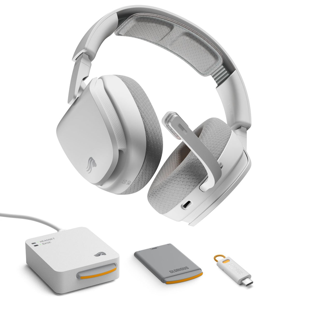 Glorious Gaming GHS Wireless InfinitePlay Casque Sans fil Arceau Bluetooth Socle de chargement Blanc
