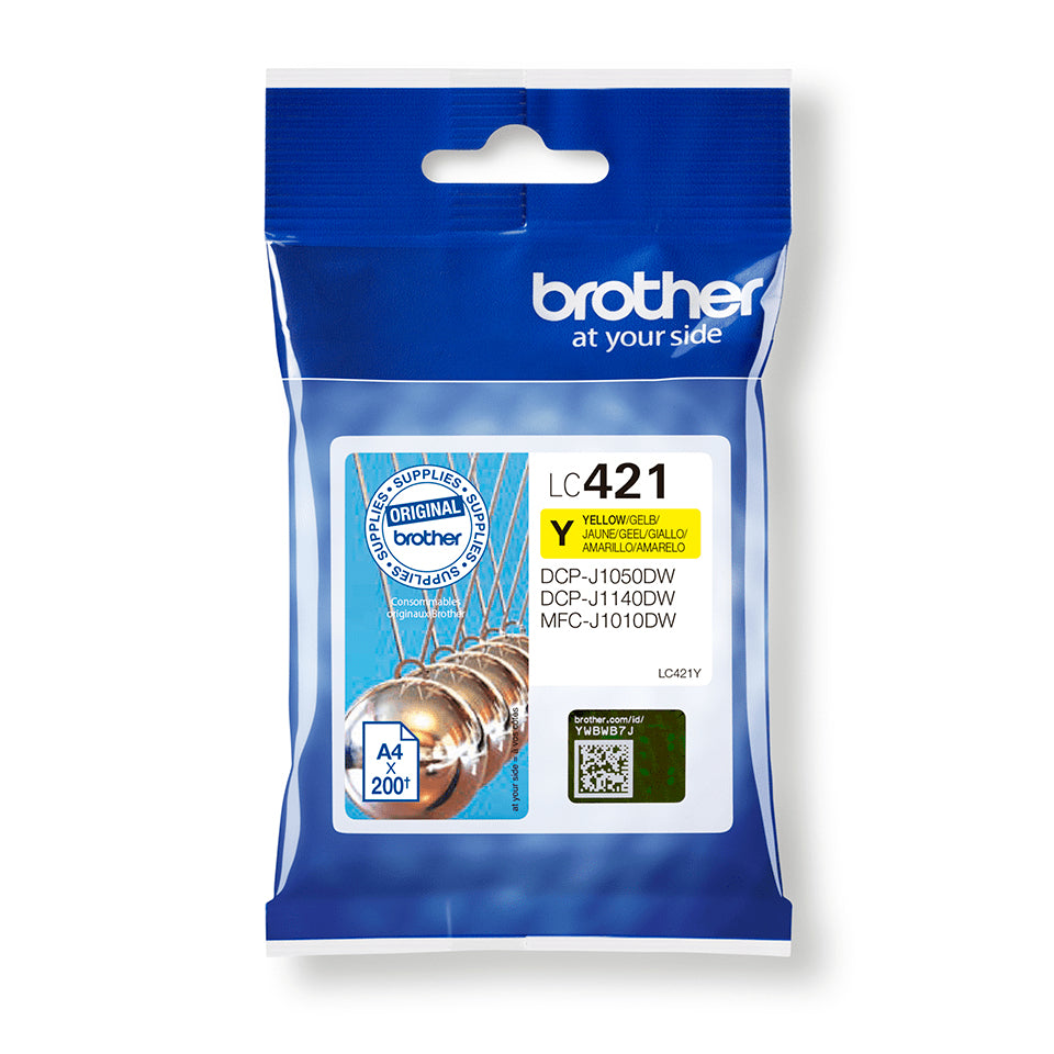 Brother LC421Y Cartouche d'encre Originale, Jaune