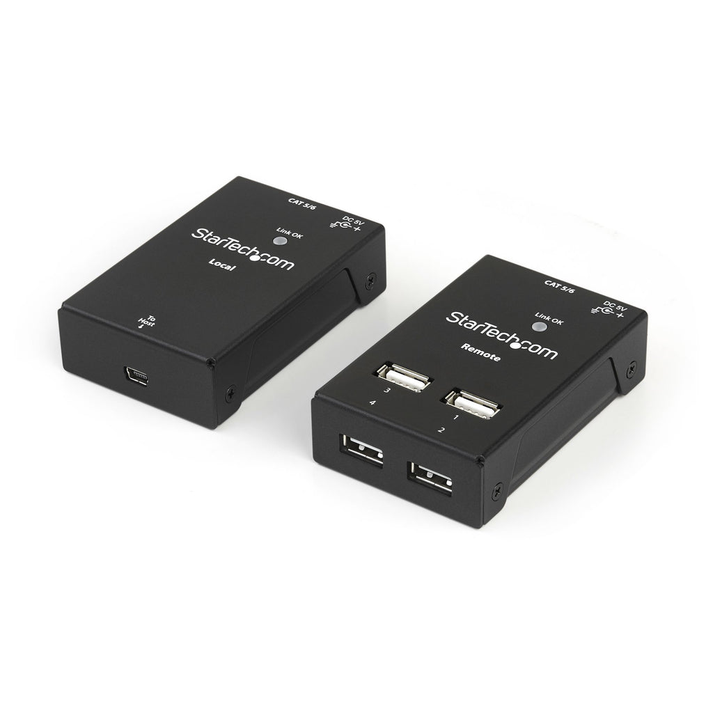 StarTech.com Prolongateur USB 2.0 4 Ports - Extendeur USB sur Cat5/Cat6 Jusqu'à 40m - Prolongateur Compact USB 2.0 sur E