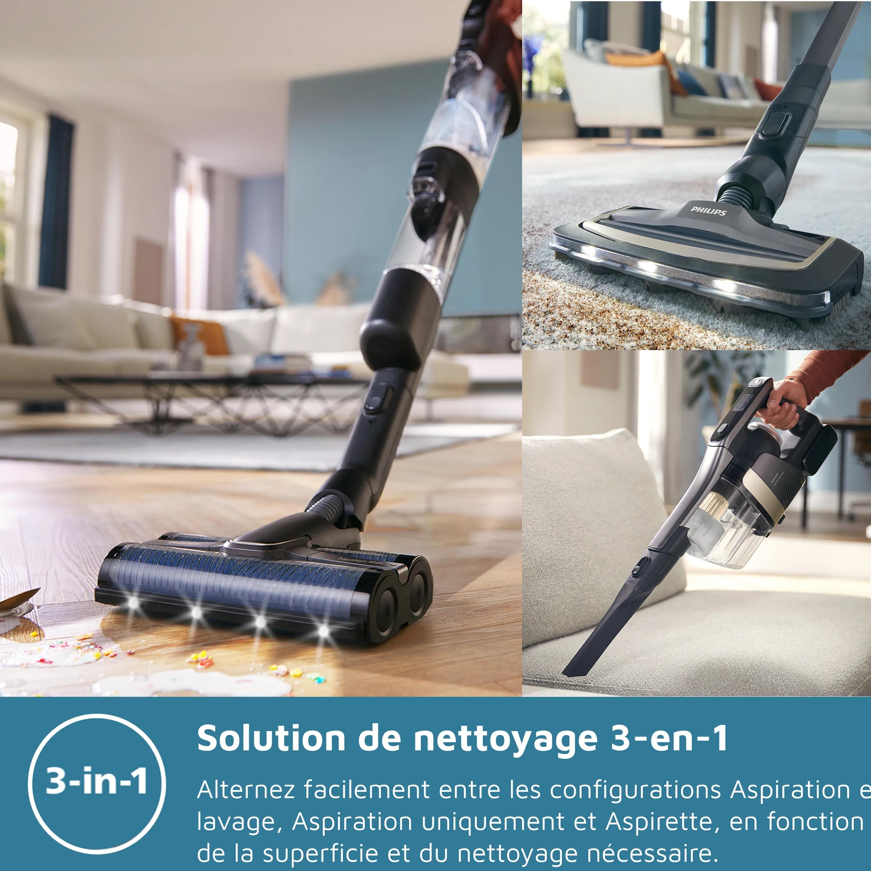 Philips 9000 Series AquaTrio sans fil Vacuum & Wash série 9000