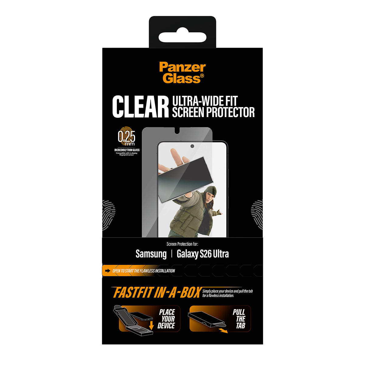 PanzerGlass Protection d'écran pour Samsung Galaxy S26 Ultra, Ultra-Wide Fit avec Fastfit, Transparent