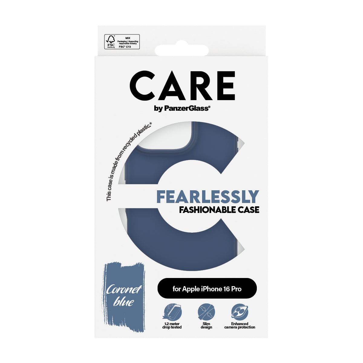 PanzerGlass CARE™ by ® Case Blue iPhone 16 Pro coque de protection pour téléphones portables Housse Bleu