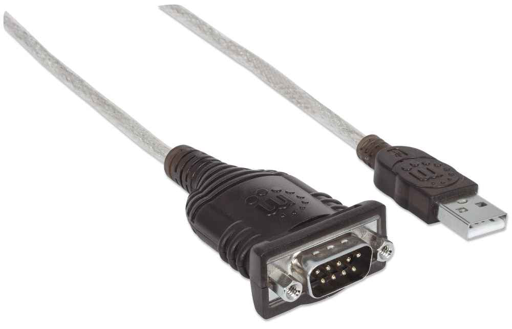 Manhattan 151849 Câble USB vers Série RS232/COM/DB9, Noir, 1,8 m