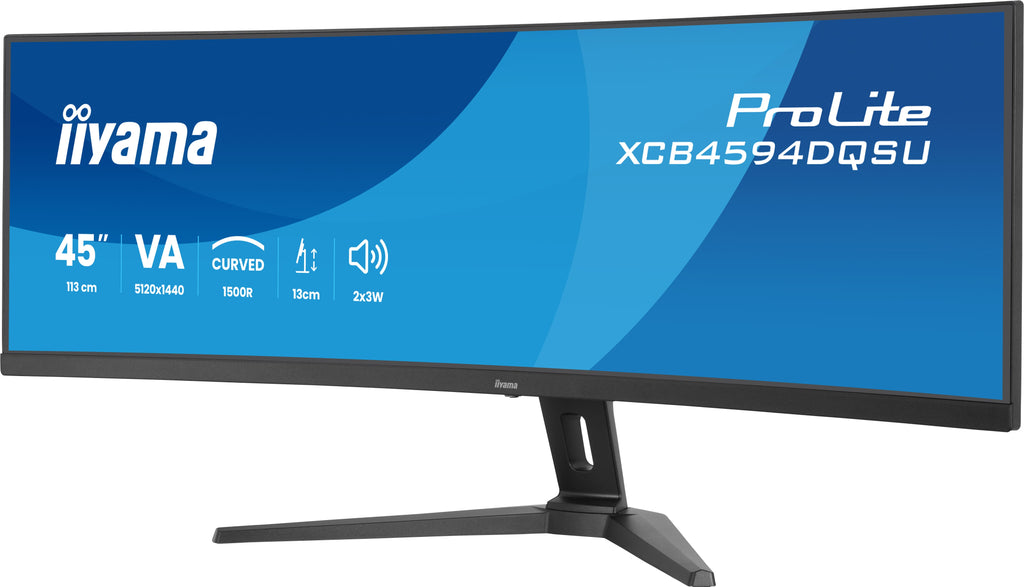 iiyama ProLite XCB4594DQSU-B1 écran plat de PC 113 cm (44.5") 5120 x 1440 pixels Dual QHD LED Noir