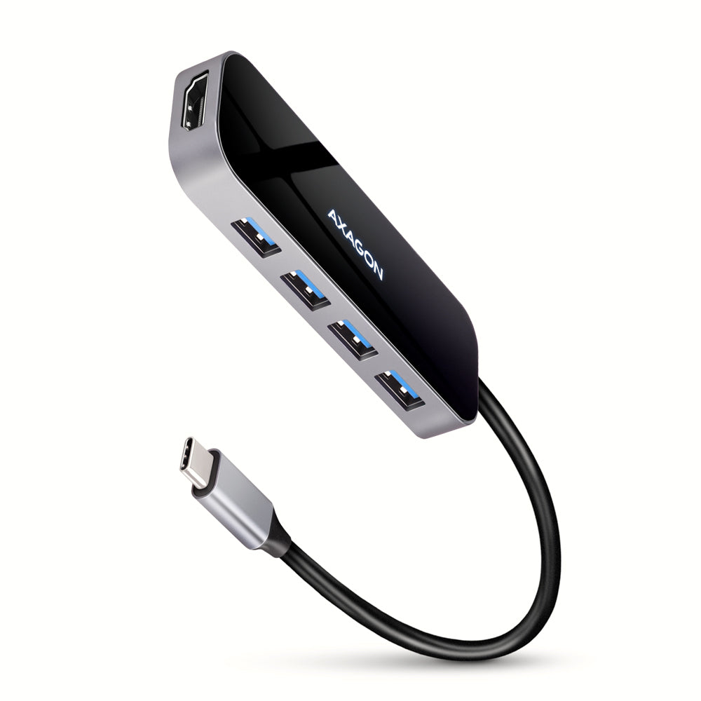 Axagon HMC-6H4A station d'accueil Avec fil USB 3.2 Gen 1 (3.1 Gen 1) Type-C Noir, Gris