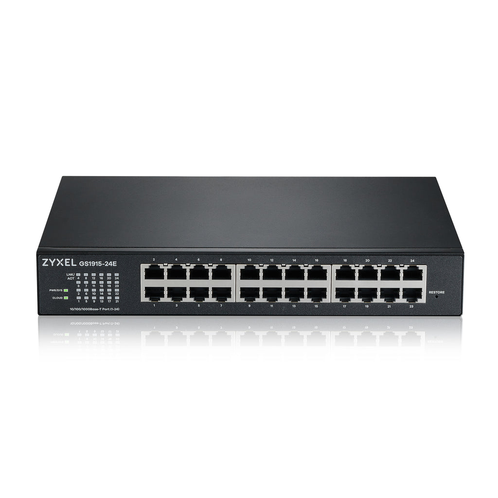 Zyxel GS1915-24E Switch Gigabit Ethernet Géré L2, 24 Ports RJ-45, Format 1U, Noir