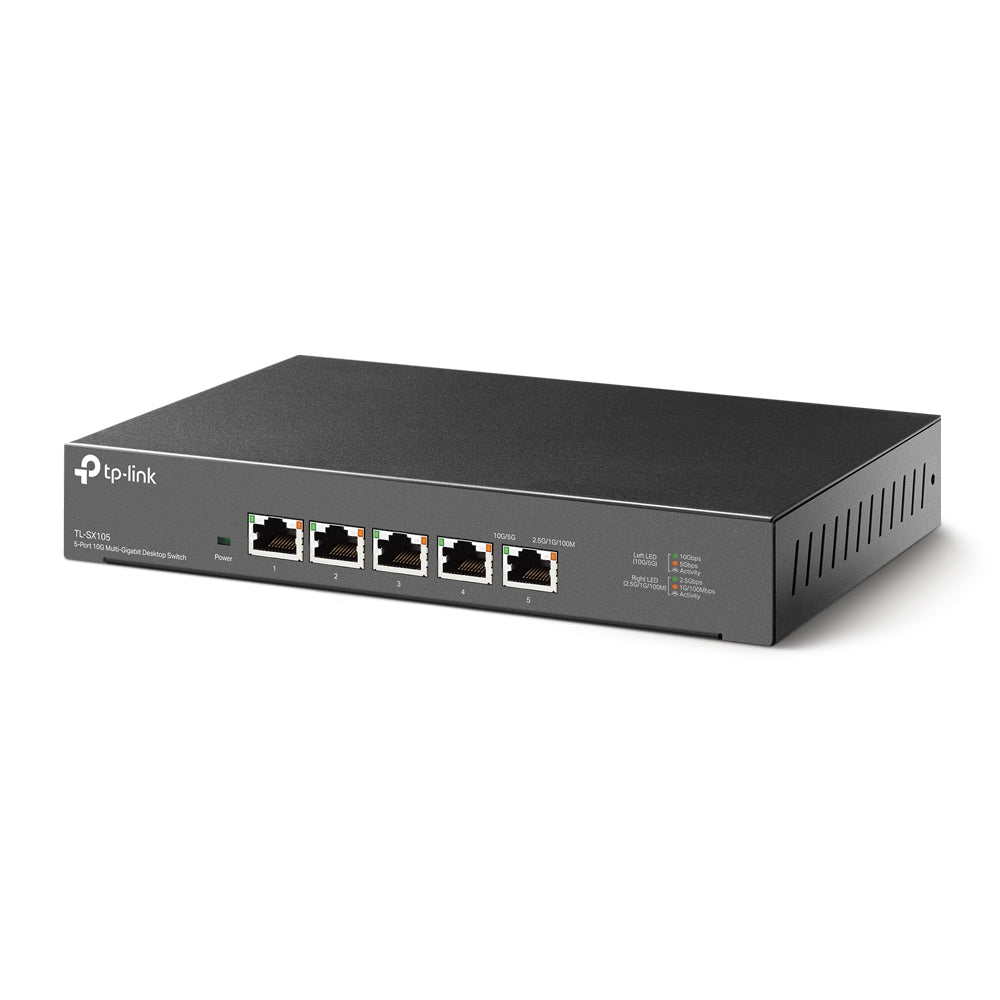 TP-Link TL-SX105 Commutateur Réseau Non-géré 10G Ethernet, 5 Ports RJ-45, Noir