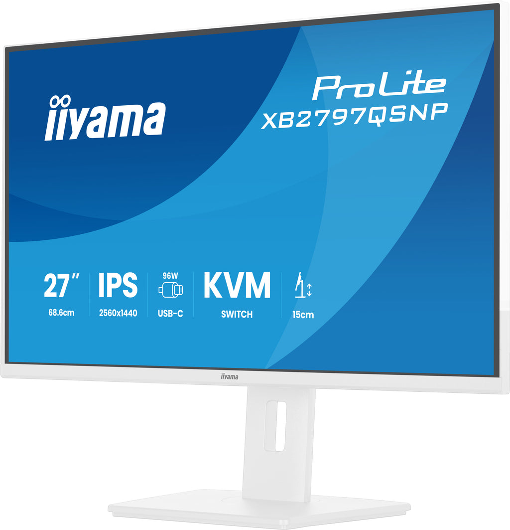 iiyama ProLite XB2797QSNP-W1 écran plat de PC 68,6 cm (27") 2560 x 1440 pixels Quad HD LCD Blanc